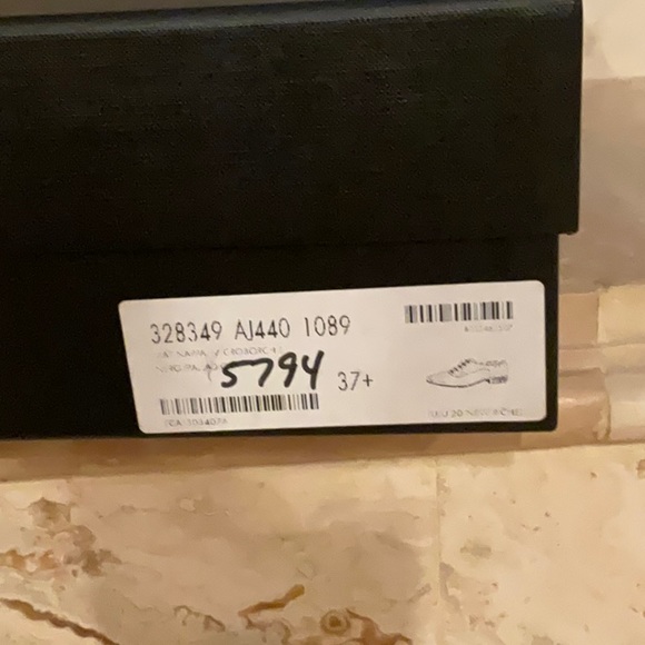 SAINT LAURENT BLACK SILVER STUD OXFORD LOAFER SIZE 37.5 - Picture 5 of 5